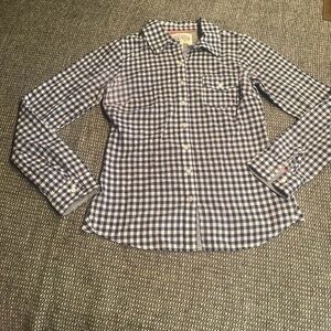 Girl Krazy Navy and White Plaid Shirt